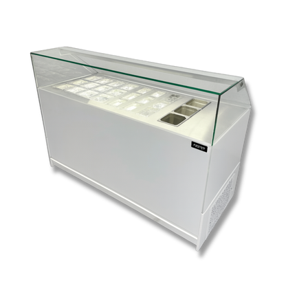 Vitrina Topinera 12 Refrigerados + 12 Neutros + 3 Calientes 160 mts. EVO WHITE