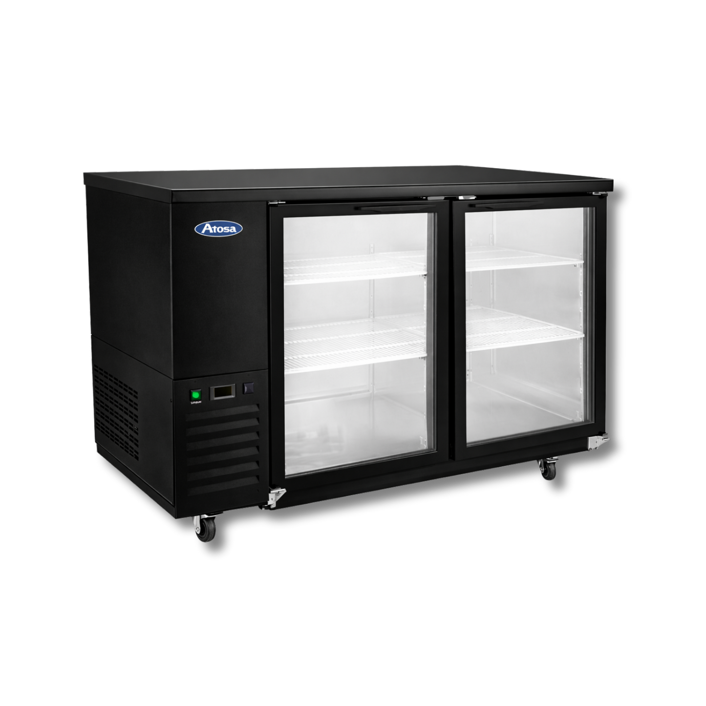 Back Bar negro puerta de vidrio 120 cm