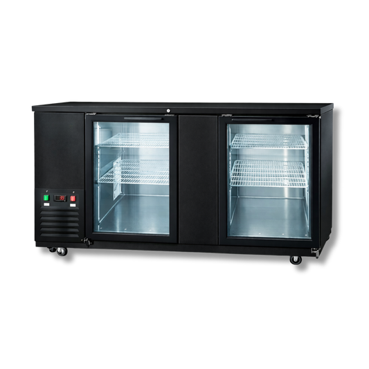 Back Bar Negro puerta de vidrio 175 cm