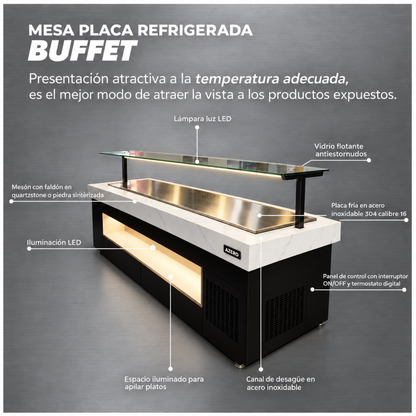 Barra Placa Fria para Buffet sobre medidas