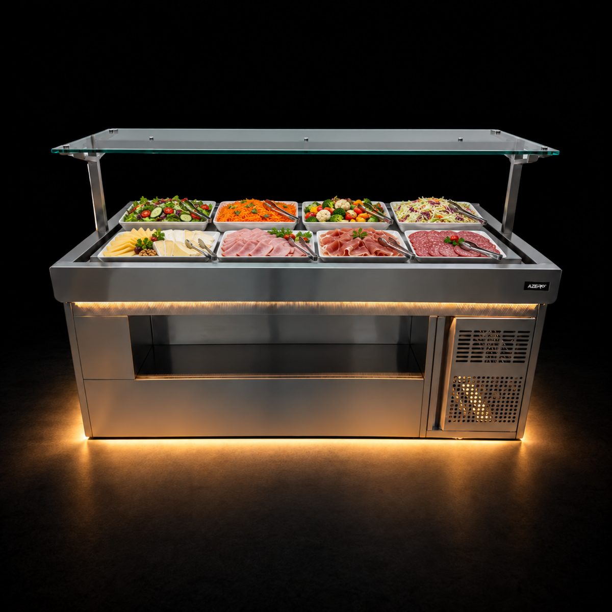 Barra Placa Fría tipo Isla para Buffet 2.00 mts