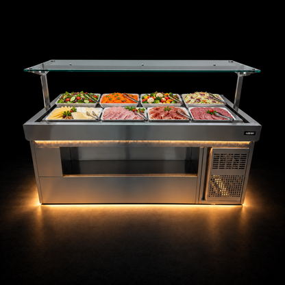 Barra Placa Fría tipo Isla para Buffet 2.00 mts
