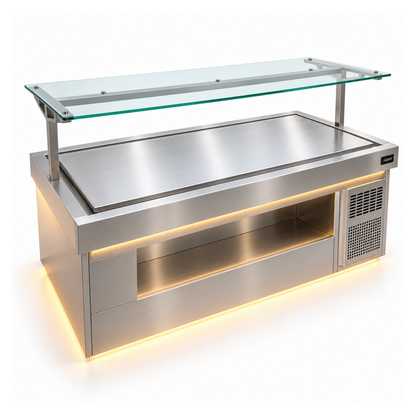 Barra Placa Fría tipo Isla para Buffet 2.00 mts