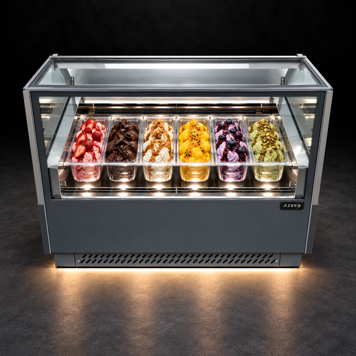 Vitrina Helado duro o Gelato 6 Sabores SLIM AZ-VH6A1200 EVO GRIS ALPINO