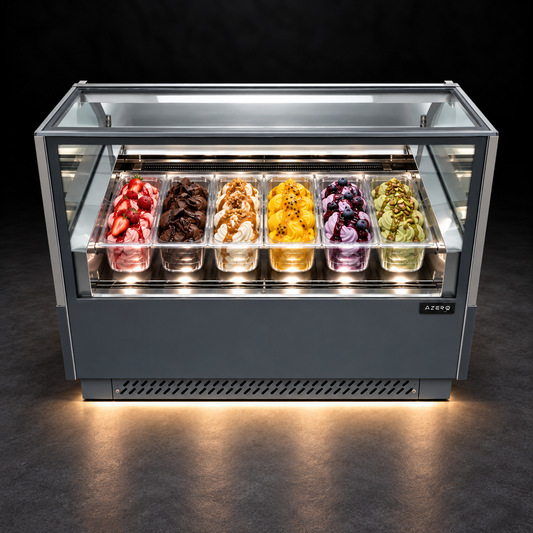 Vitrina Helado duro o Gelato 6 Sabores SLIM AZ-VH6A1230 EVO GRIS ALPINO