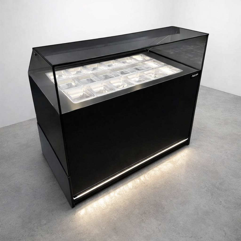 Vitrina Topinera 18 Refrigerados 1.20 mts. EVO BLACK