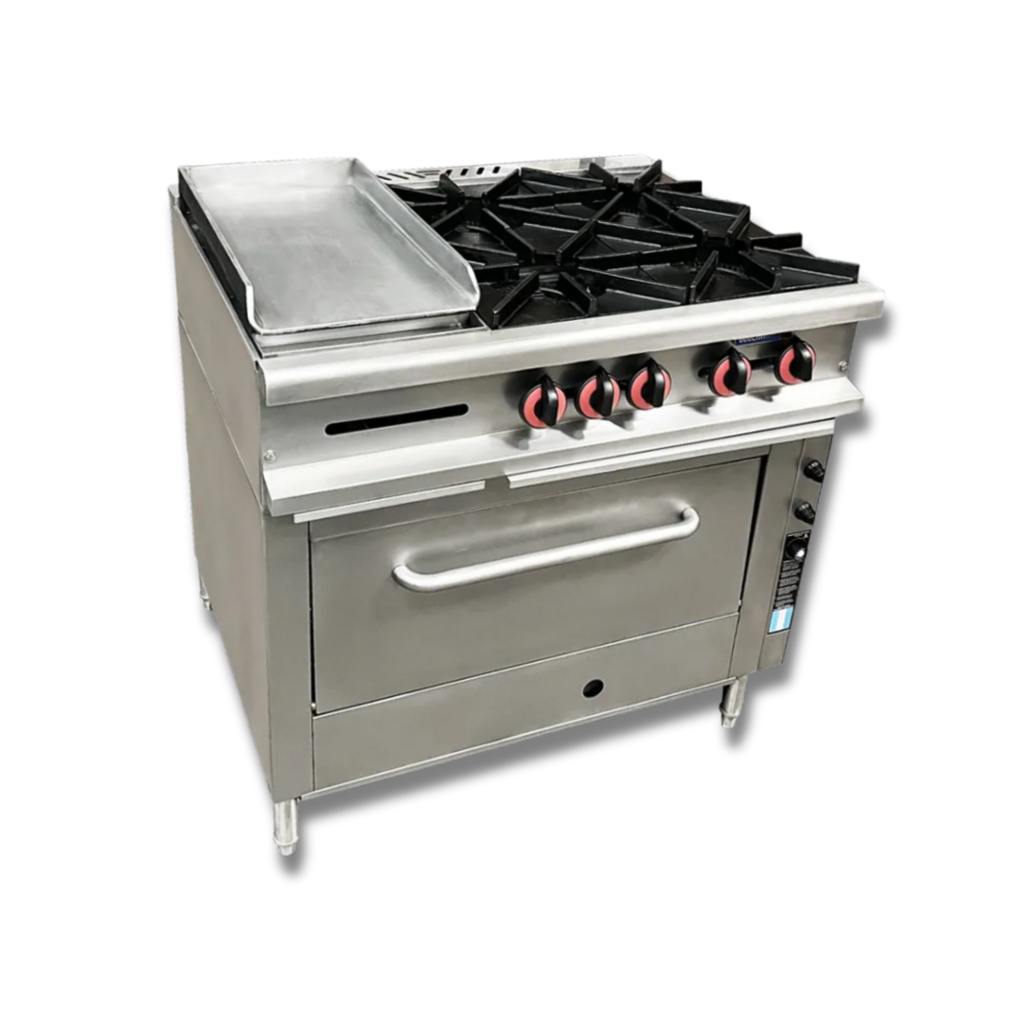 Estufa 4 quemadores, plancha y horno