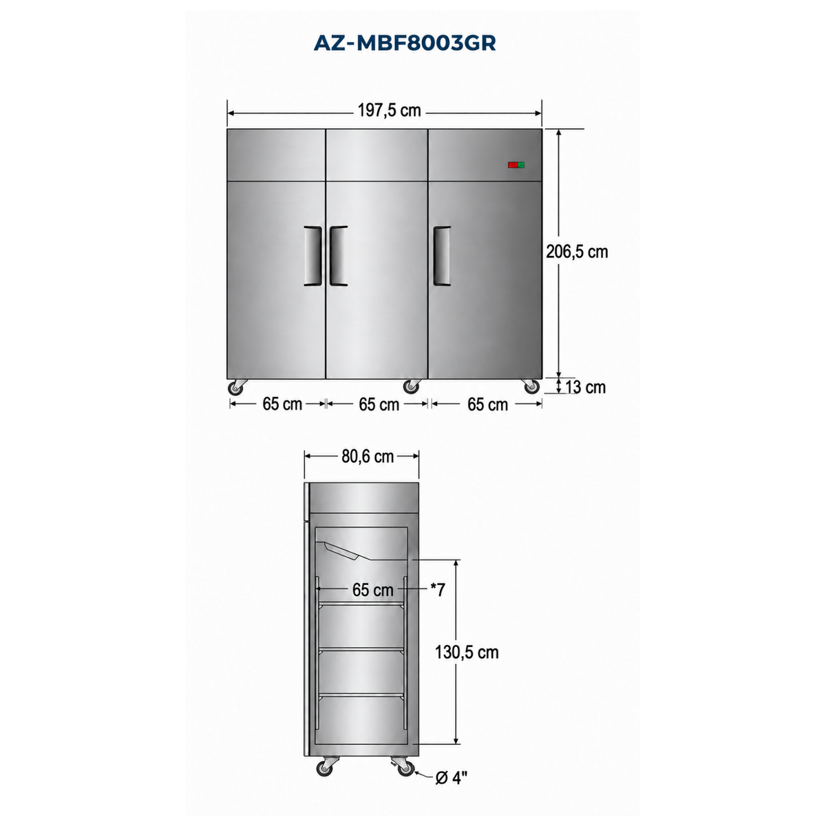 Congelador Vertical de Tres Puertas ATOSA – 1.838 Litros