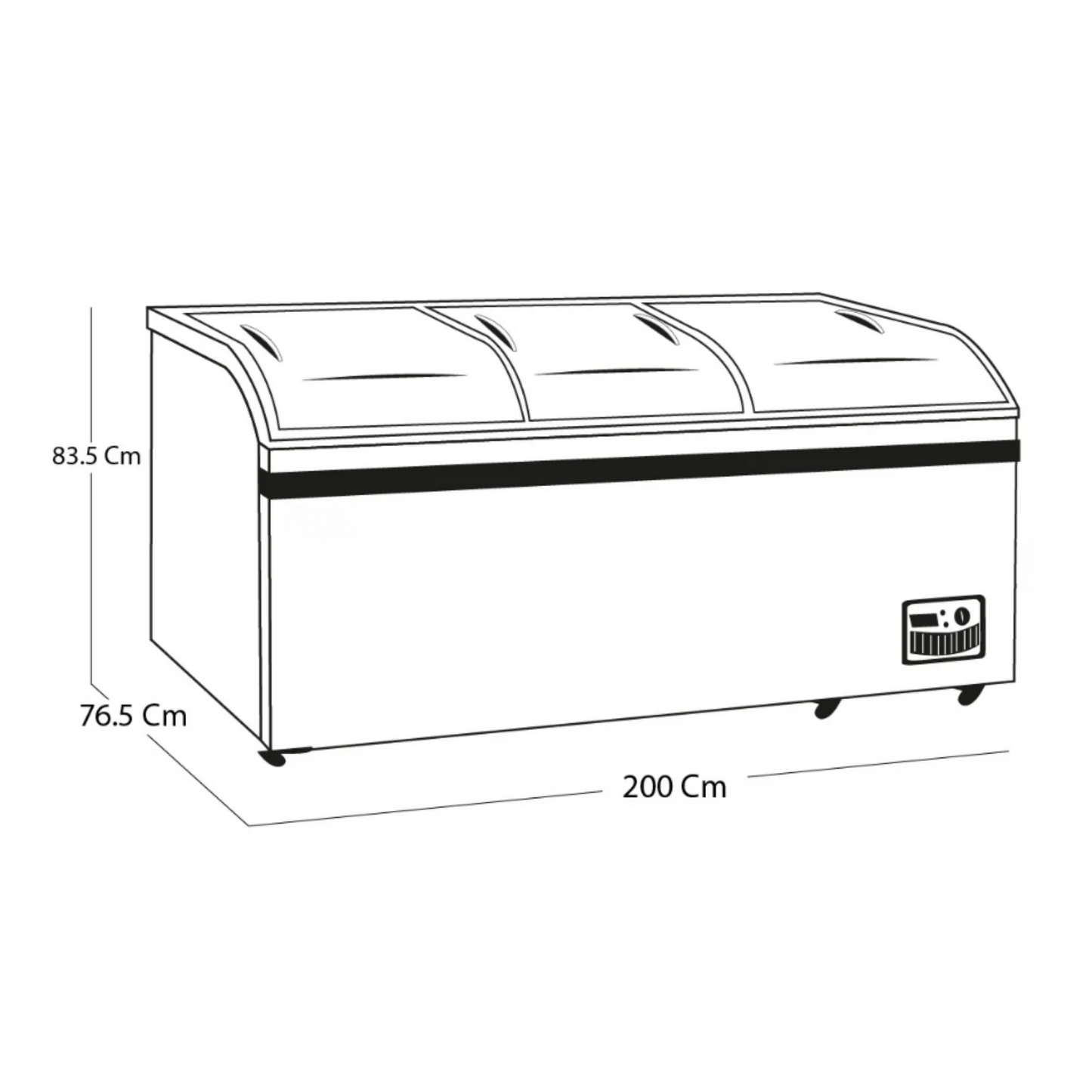 Congelador horizontal puerta vidrio 700 litros