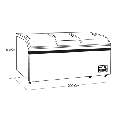 Congelador horizontal puerta vidrio 700 litros