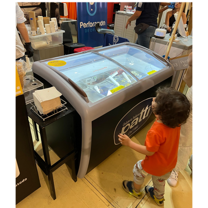Congelador para helados puerta vidrio 360 litros
