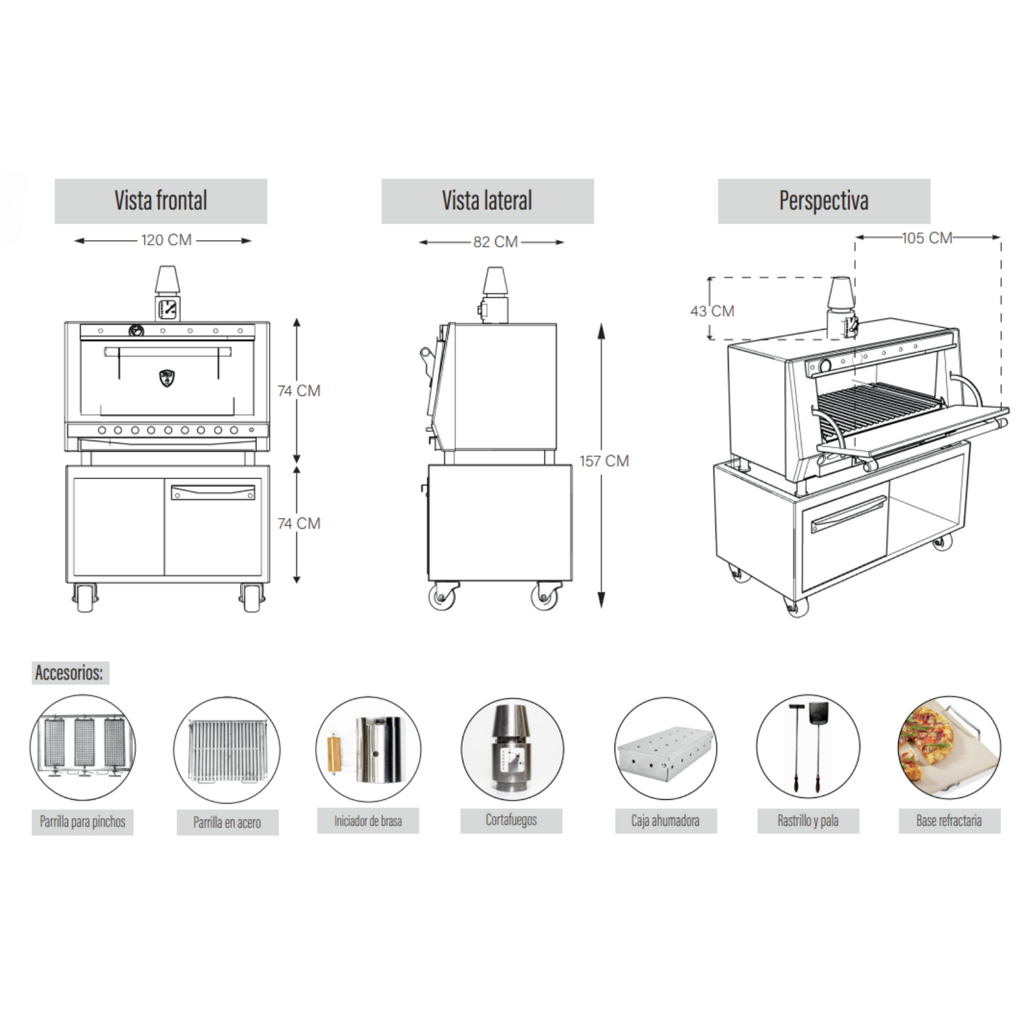 Horno de brasa 100