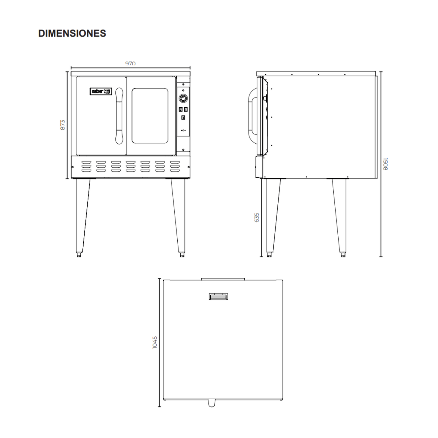 Horno de convección a gas