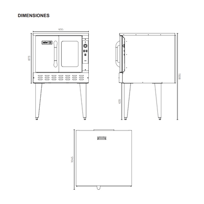 Horno de convección a gas