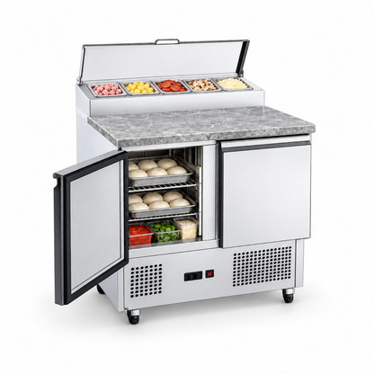 Estación de Pizza Refrigerada con Topinera 90 cm