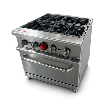 Estufa Industrial 4 Puestos + Horno Línea Premium AZ-HFS24