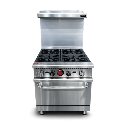 Estufa Industrial 4 Puestos + Horno Línea Premium AZ-HFS24