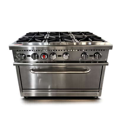 Estufa Industrial 6 Puestos + Horno Línea Premium AZ-HFS36