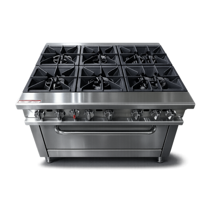 Estufa Industrial 6 Puestos + Horno Línea Premium AZ-HFS36