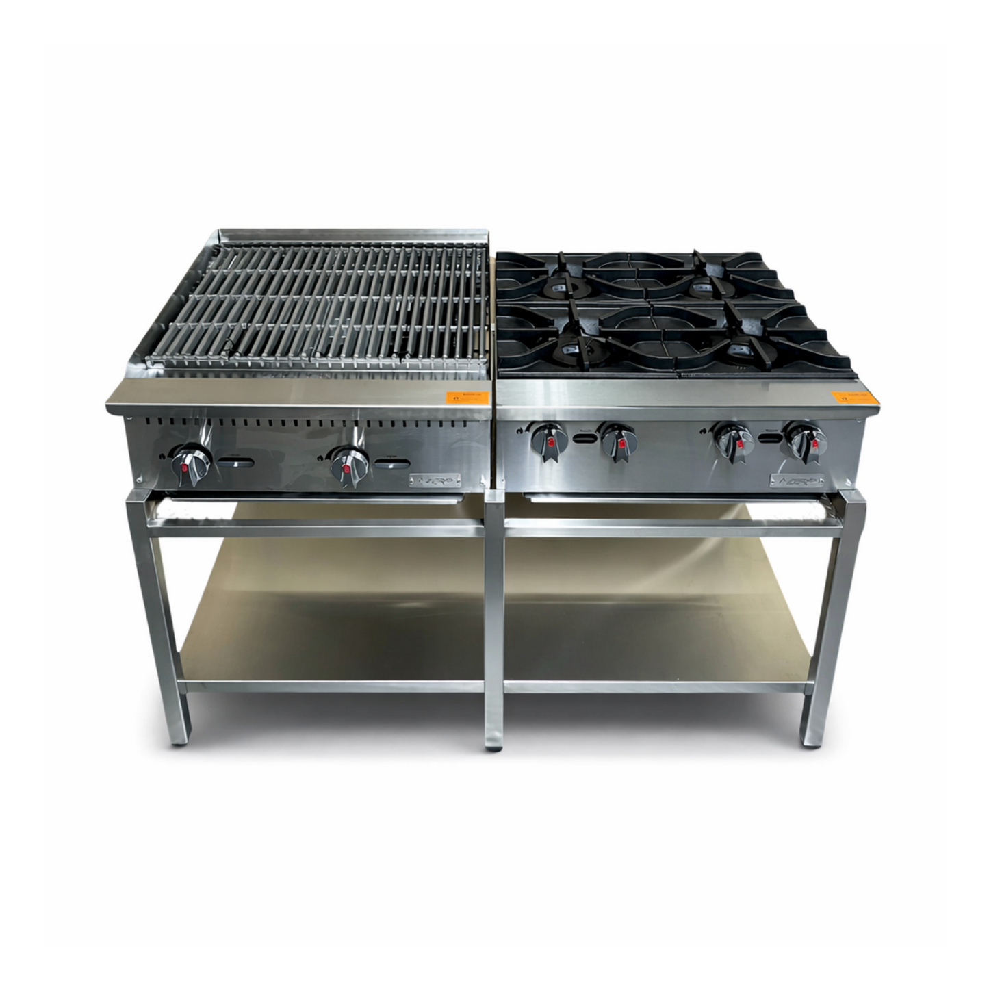 Estufa de 24" y Parrilla 24" con Base en Acero Inoxidable