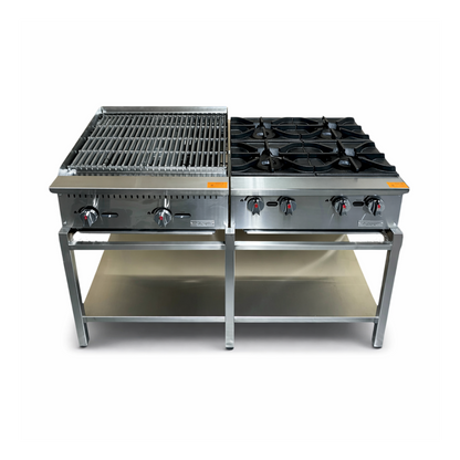 Estufa de 24" y Parrilla 24" con Base en Acero Inoxidable