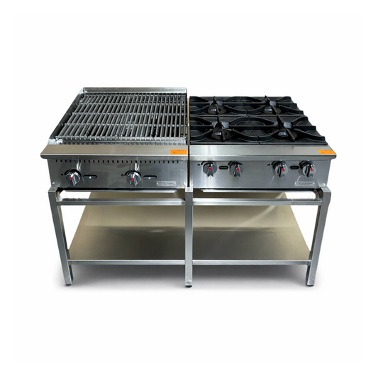 Estufa de 24" y Parrilla 24" con Base en Acero Inoxidable