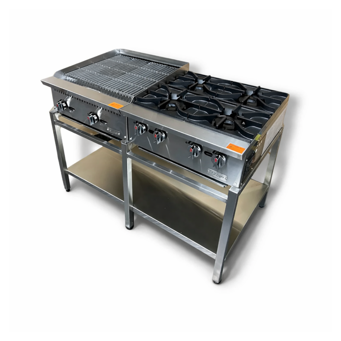 Estufa de 24" y Parrilla 24" con Base en Acero Inoxidable