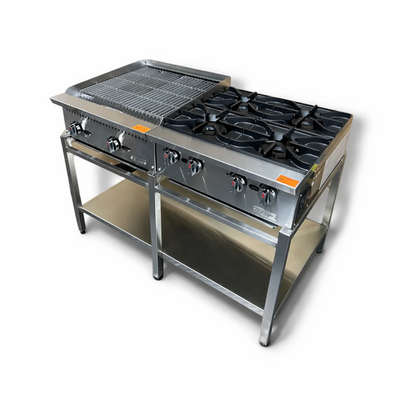 Estufa de 24" y Parrilla 24" con Base en Acero Inoxidable