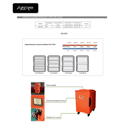 Contenedor isotérmico frontal 86 lts