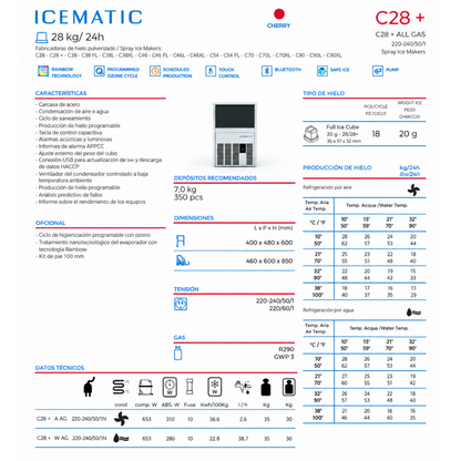 Maquina de Hielo 24 Kg/24 horas ICEMATIC