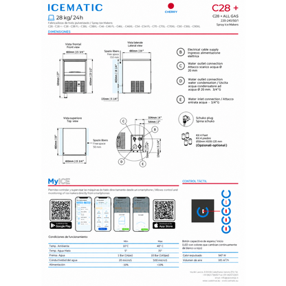 Maquina de Hielo 24 Kg/24 horas ICEMATIC