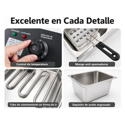 Freidora ELÉCTRICA sobremesa Doble Tanque 20 Litros 110V