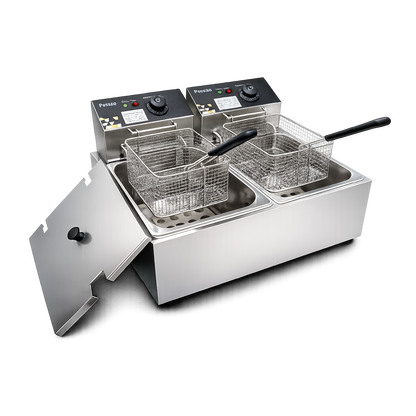 Freidora ELÉCTRICA sobremesa Doble Tanque 20 Litros 110V
