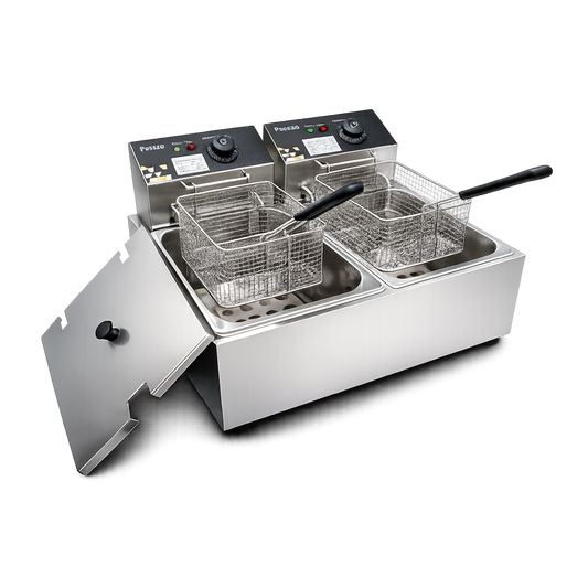 Freidora ELÉCTRICA sobremesa Doble Tanque 20 Litros 110V