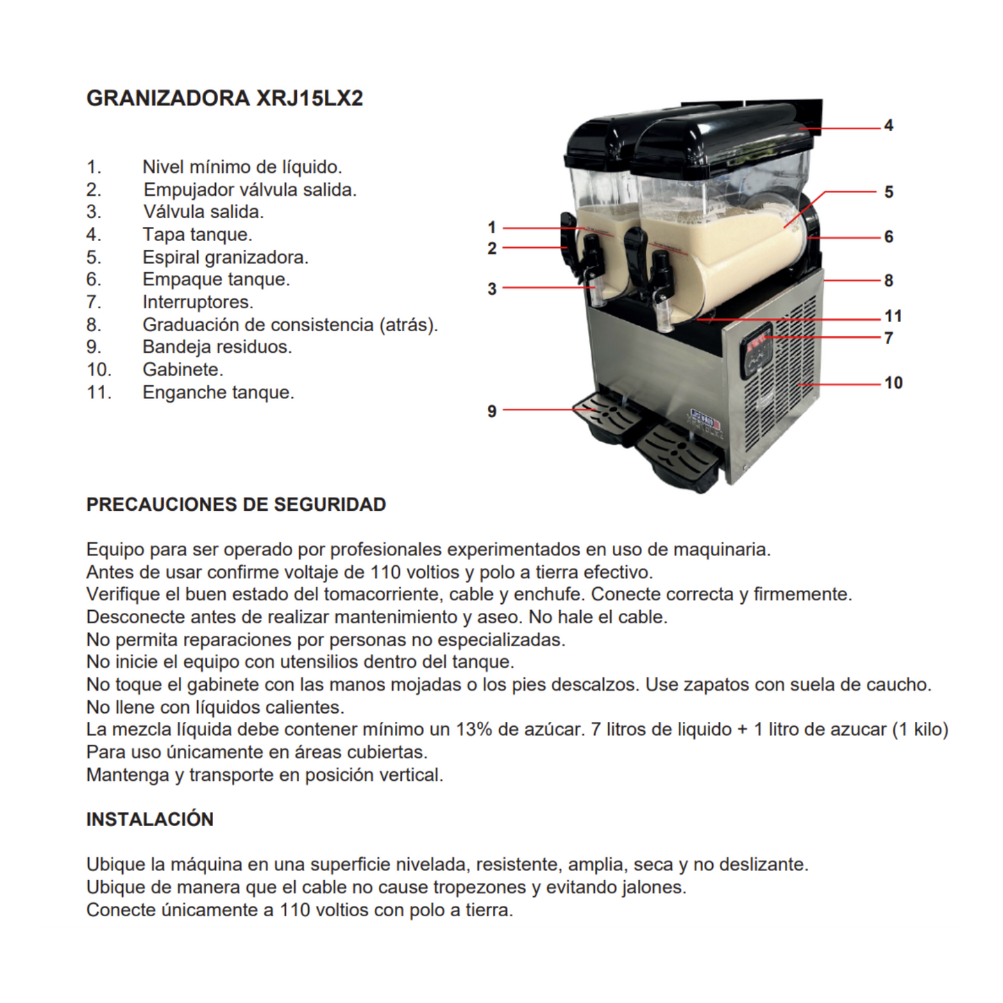 Granizadora 2 tanques AZ-XRJ15Lx2