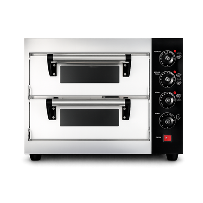 Horno para Pizza 2 Camaras con 2 Piedras Refractarias Electrico