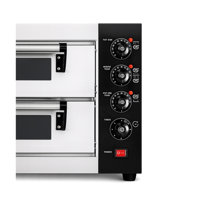 Horno para Pizza 2 Camaras con 2 Piedras Refractarias Electrico