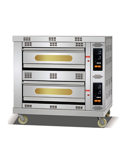 Horno de Pizzas doble cámara con piedra refractaria y sistema de micro computador programable