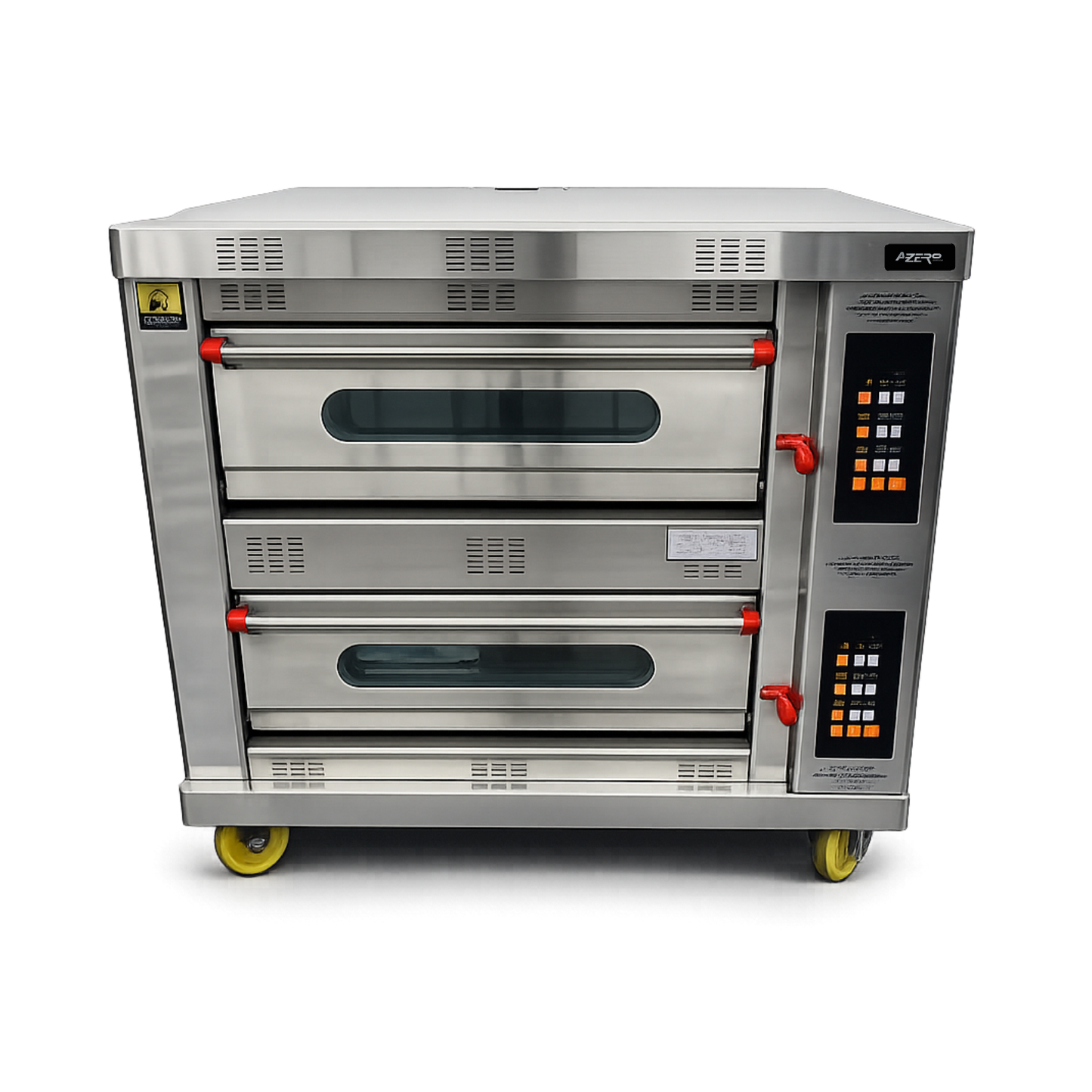 Horno de Pizzas doble cámara 4 bandejas con piso piedra refractaria Digital a gas