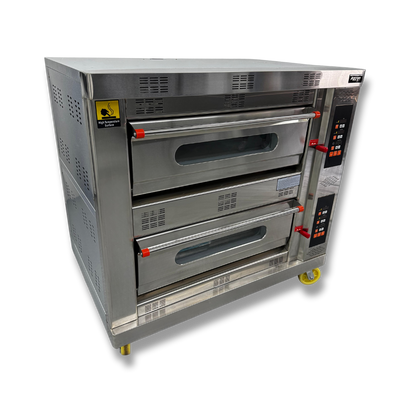 Horno de Pizzas doble cámara con piedra refractaria Digital