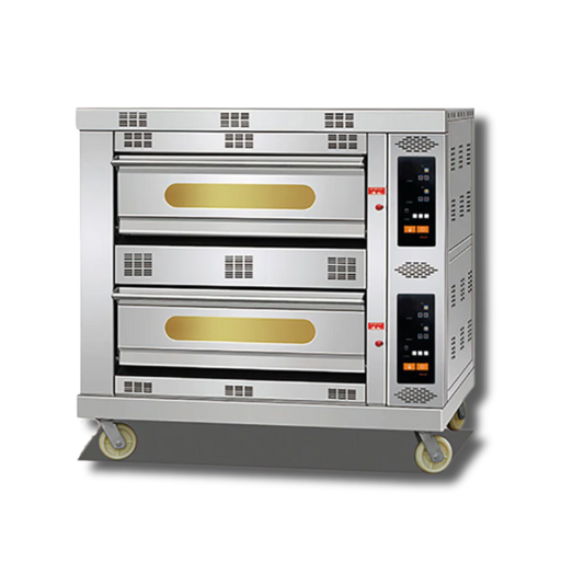 Horno de Pizzas doble cámara con piedra refractaria Digital