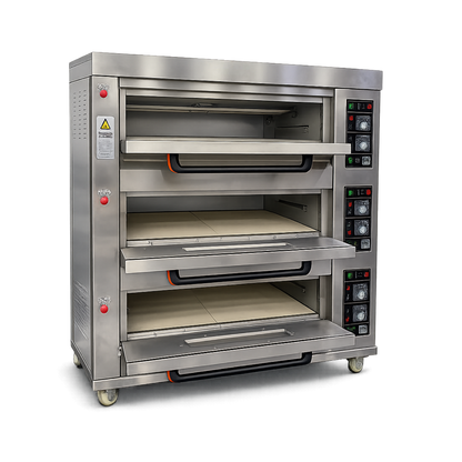 Horno para Panadería de 3 Cámaras 6 bandejas Análogo a Gas