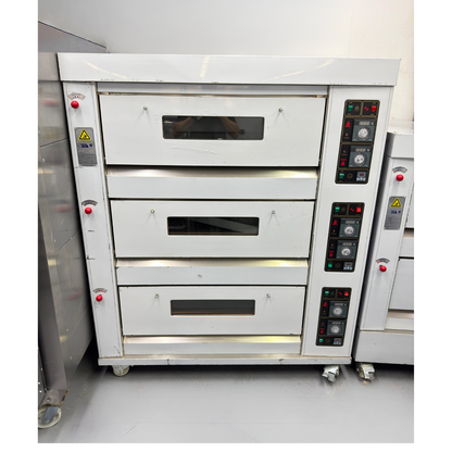 Horno para Panadería de 3 Cámaras 6 bandejas Análogo a Gas