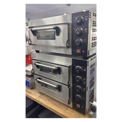 Horno para Pizza 2 Camaras con 2 Piedras Refractarias Electrico