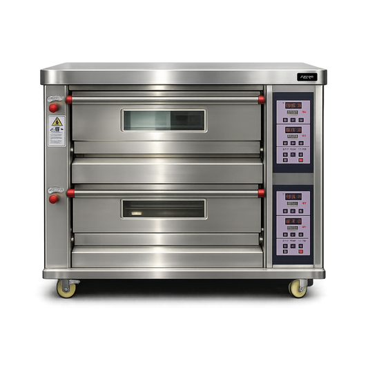 Horno para Pizza de 2 Cámaras 4 bandejas a gas Digital