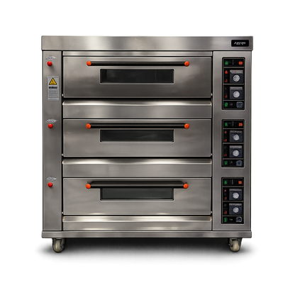 Horno para Pizza de 3 Cámaras 6 Piedras Refractarias Análogo a Gas