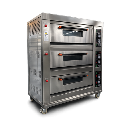 Horno para Pizza de 3 Cámaras 6 Piedras Refractarias Análogo a Gas