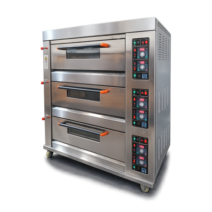 Horno para Pizza de 3 Cámaras 6 Piedras Refractarias Análogo a Gas