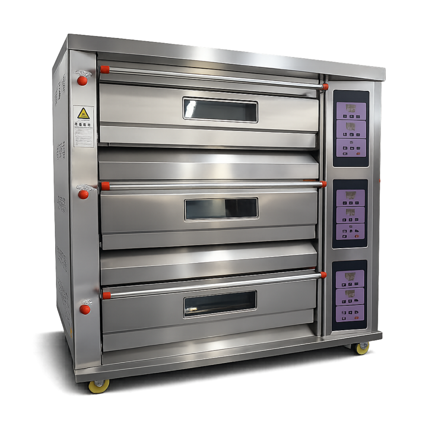 Horno para Pizza de 3 Cámaras 6 Piedras Refractarias a Gas Digital