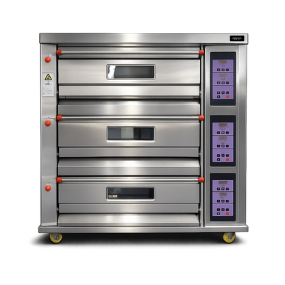 Horno para Pizza de 3 Cámaras 6 Piedras Refractarias a Gas Digital